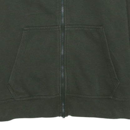 Nike Women Green Full Zip Hoodie L Cotton Blend Logo Casual
