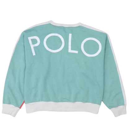 Polo Ralph Lauren Womens Coral Mint Sweatshirt XL Cotton Blend
