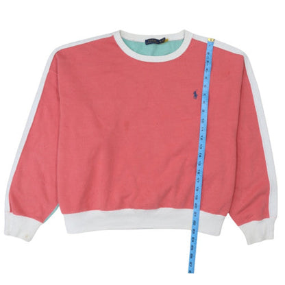 Polo Ralph Lauren Womens Coral Mint Sweatshirt XL Cotton Blend