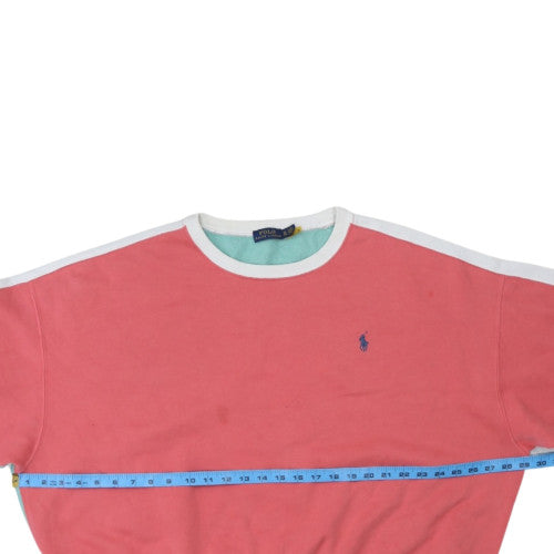 Polo Ralph Lauren Womens Coral Mint Sweatshirt XL Cotton Blend