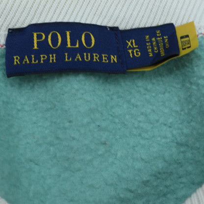 Polo Ralph Lauren Womens Coral Mint Sweatshirt XL Cotton Blend