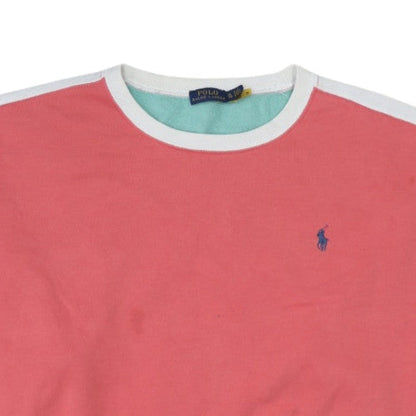 Polo Ralph Lauren Womens Coral Mint Sweatshirt XL Cotton Blend