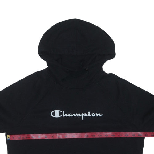 Champion Men's Black Pullover Hoodie M Regular Fit Fleece Logo