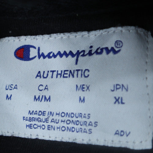 Champion Men's Black Pullover Hoodie M Regular Fit Fleece Logo