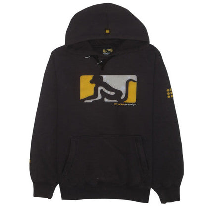 Drunknmunky Men's Black Pullover Hoodie M Graphic Logo Fleece