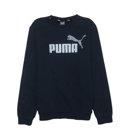 Puma Boys Navy Blue Sweatshirt 15-16 Years Crew Neck Logo Graphic