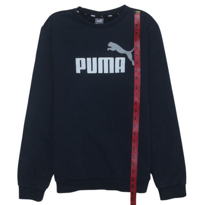 Puma Boys Navy Blue Sweatshirt 15-16 Years Crew Neck Logo Graphic