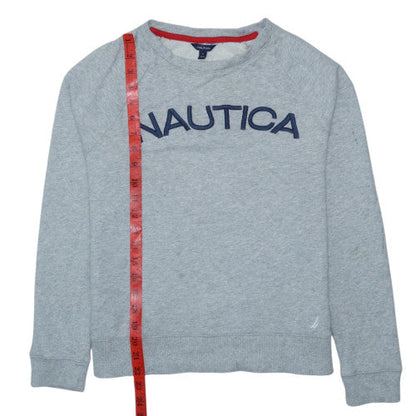Nautica Men's Grey Crew Neck Sweatshirt S Classic Fit Cotton