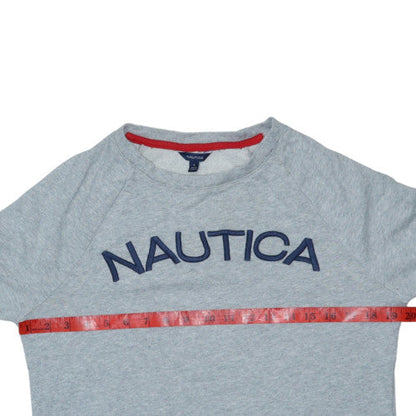 Nautica Men's Grey Crew Neck Sweatshirt S Classic Fit Cotton