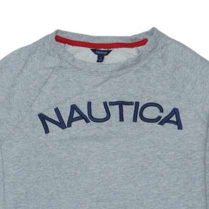 Nautica Men's Grey Crew Neck Sweatshirt S Classic Fit Cotton