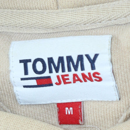 Tommy Jeans Men's Beige Pullover Hoodie M Logo Fleece Sweatshirt