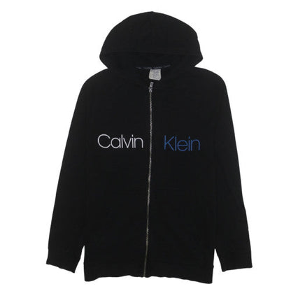Calvin Klein Mens Black Full Zip Hoodie Size M Cotton Blend