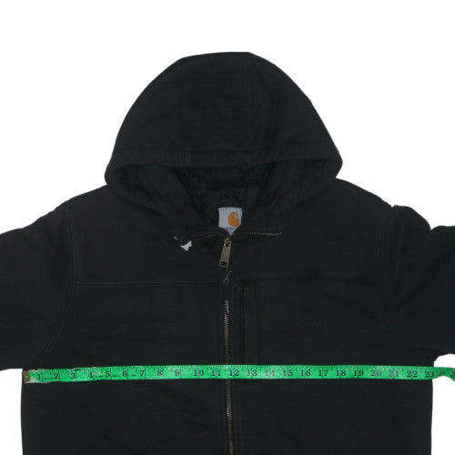 Carhartt Men Black Full Zip Hooded Hoodie M Heavyweight Lined