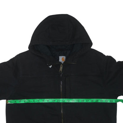 Carhartt Men Black Full Zip Hooded Hoodie M Heavyweight Lined