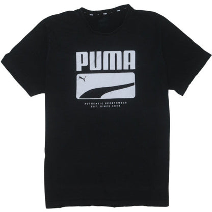 Puma Men's Black Crew Neck Short Sleeve Graphic Print T-Shirt XL