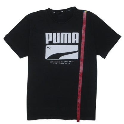 Puma Men's Black Crew Neck Short Sleeve Graphic Print T-Shirt XL