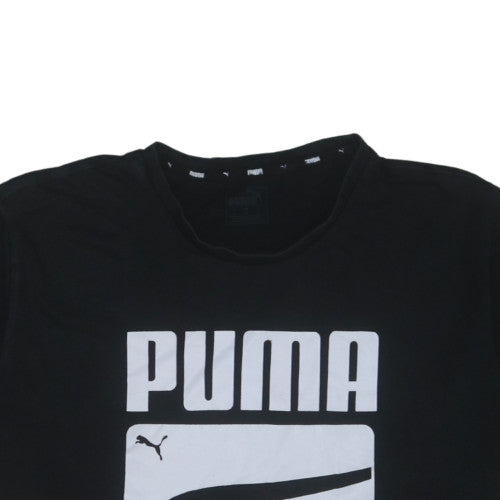 Puma Men's Black Crew Neck Short Sleeve Graphic Print T-Shirt XL