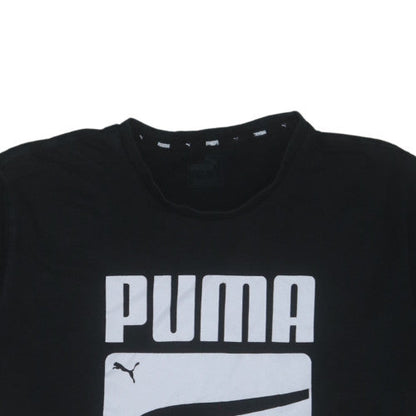 Puma Men's Black Crew Neck Short Sleeve Graphic Print T-Shirt XL
