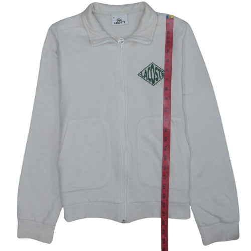 Lacoste Women's Beige Full Zip Sweatshirt Size 10 Logo Detail