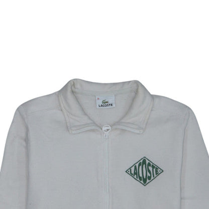 Lacoste Women's Beige Full Zip Sweatshirt Size 10 Logo Detail