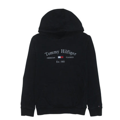 Tommy Hilfiger Boys Black Pullover Hoodie Size 164 Logo Classic Style