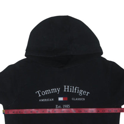 Tommy Hilfiger Boys Black Pullover Hoodie Size 164 Logo Classic Style