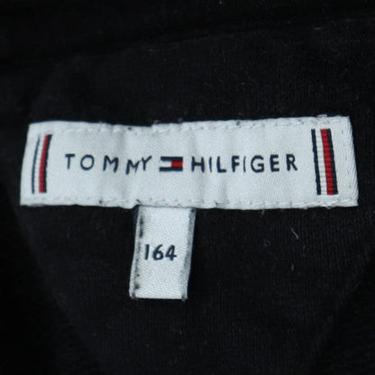 Tommy Hilfiger Boys Black Pullover Hoodie Size 164 Logo Classic Style