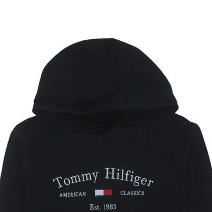 Tommy Hilfiger Boys Black Pullover Hoodie Size 164 Logo Classic Style
