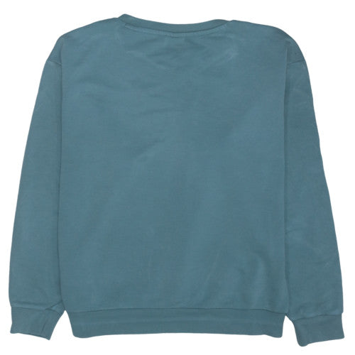 Puma Womens Blue Crew Neck Pullover Sweatshirt M Casual Logo Lined