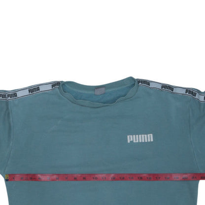 Puma Womens Blue Crew Neck Pullover Sweatshirt M Casual Logo Lined