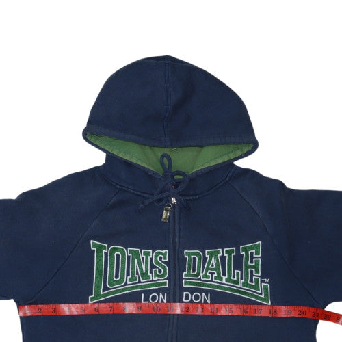 Lonsdale Men’s Blue Full Zip Hoodie Size S Logo Sportswear