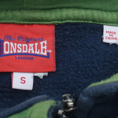 Lonsdale Men’s Blue Full Zip Hoodie Size S Logo Sportswear
