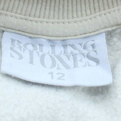 Rolling Stones Womens White Size 12 Pullover Sweatshirt Crew Neck Graphic