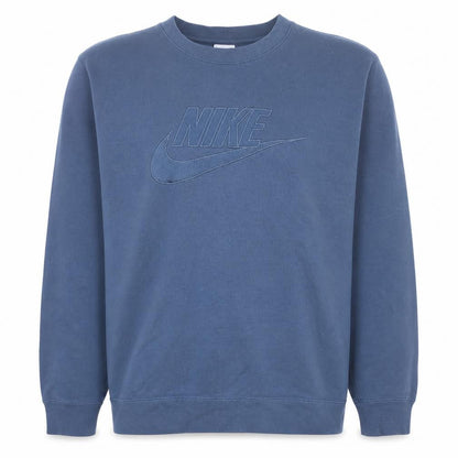 Nike Women Blue Cotton Logo Pullover Sweatshirt Size L