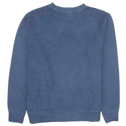 Nike Women Blue Cotton Logo Pullover Sweatshirt Size L