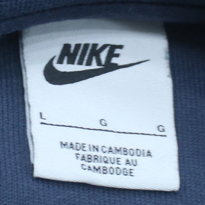 Nike Women Blue Cotton Logo Pullover Sweatshirt Size L
