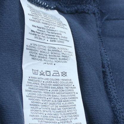 Nike Women Blue Cotton Logo Pullover Sweatshirt Size L