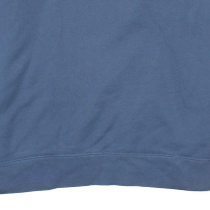 Nike Women Blue Cotton Logo Pullover Sweatshirt Size L