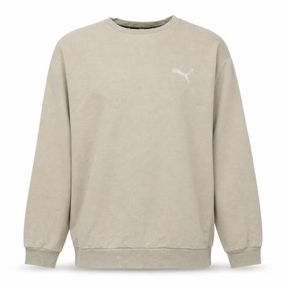 Puma Men Beige Fleece Pullover Sweatshirt M Regular Fit