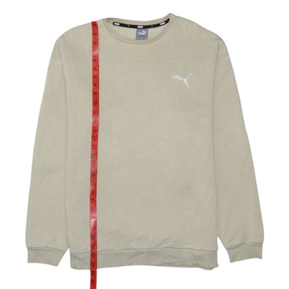 Puma Men Beige Fleece Pullover Sweatshirt M Regular Fit