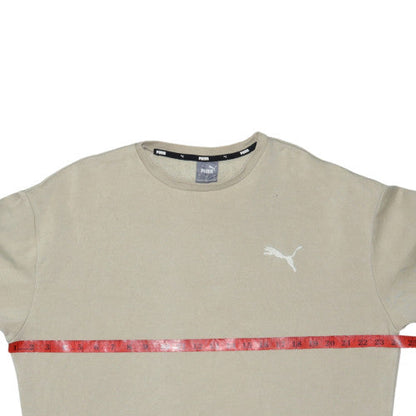 Puma Men Beige Fleece Pullover Sweatshirt M Regular Fit