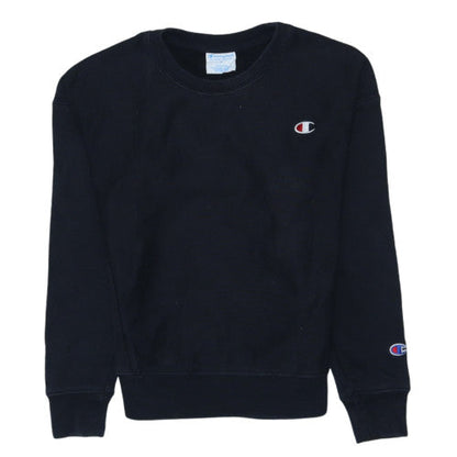 Champion Women Black Small Reverse Weave Logo Crew Neck Sweatshirt