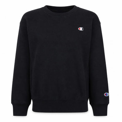 Champion Women Black Small Reverse Weave Logo Crew Neck Sweatshirt
