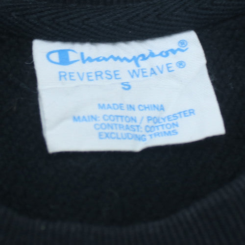 Champion Women Black Small Reverse Weave Logo Crew Neck Sweatshirt