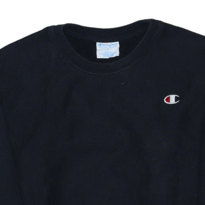 Champion Women Black Small Reverse Weave Logo Crew Neck Sweatshirt