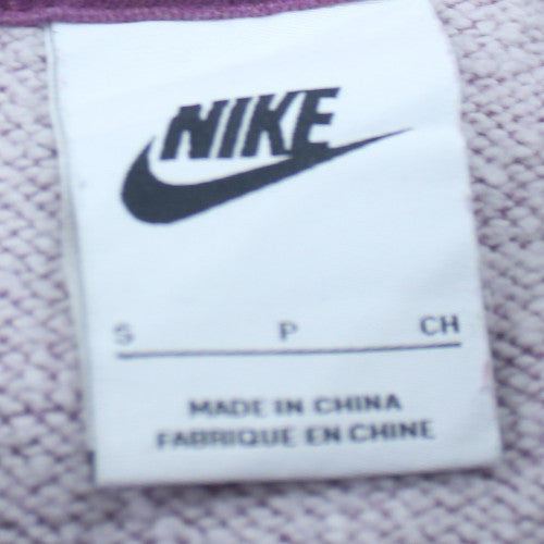 Nike Women Purple Pullover Hoodie Small Cotton Blend Logo Hooded Sweatshirt