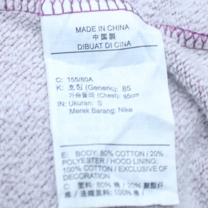Nike Women Purple Pullover Hoodie Small Cotton Blend Logo Hooded Sweatshirt