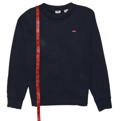 Levi's Men's Blue Small Logo Crew Neck Pullover Sweatshirt S