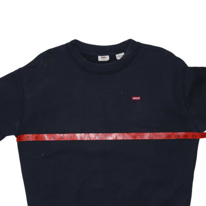 Levi's Men's Blue Small Logo Crew Neck Pullover Sweatshirt S