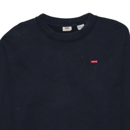 Levi's Men's Blue Small Logo Crew Neck Pullover Sweatshirt S